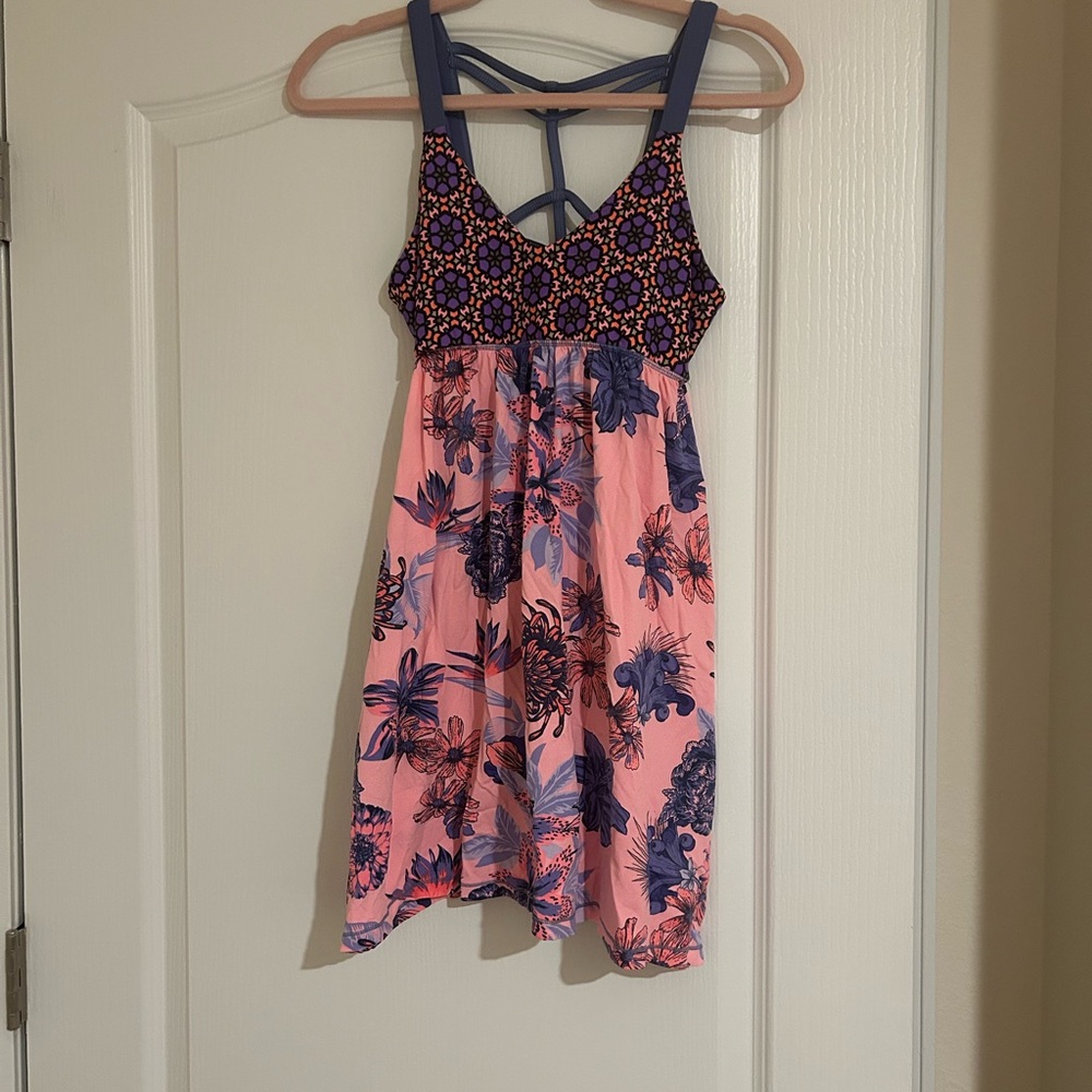 Maaji Secret Wonderland Pink and Purple Floral Dress Beach Cover-up